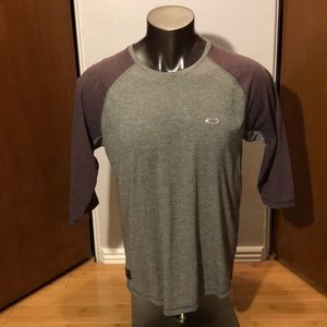 Men’s 3/4 Sleeve Oakley Baseball Tee T-Shirt sz L